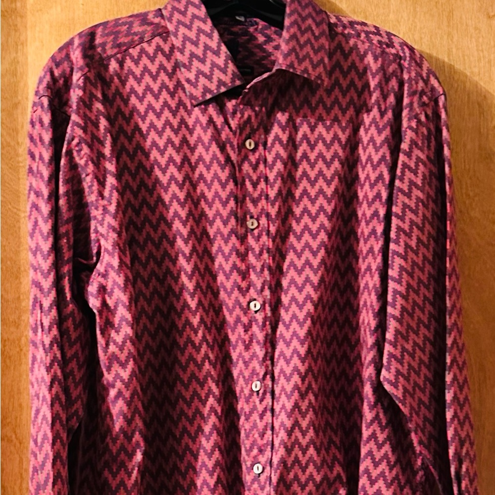Luchania Visconti men’s long sleeve shirt. Size XL RED, BLUE, GRAY